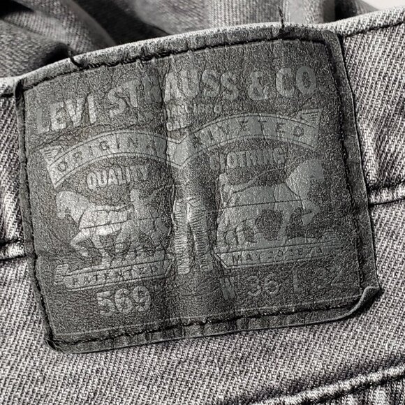 Levis 569  Grey Straight Leg Jeans     Men's 36X29 actual size - Picture 4 of 4